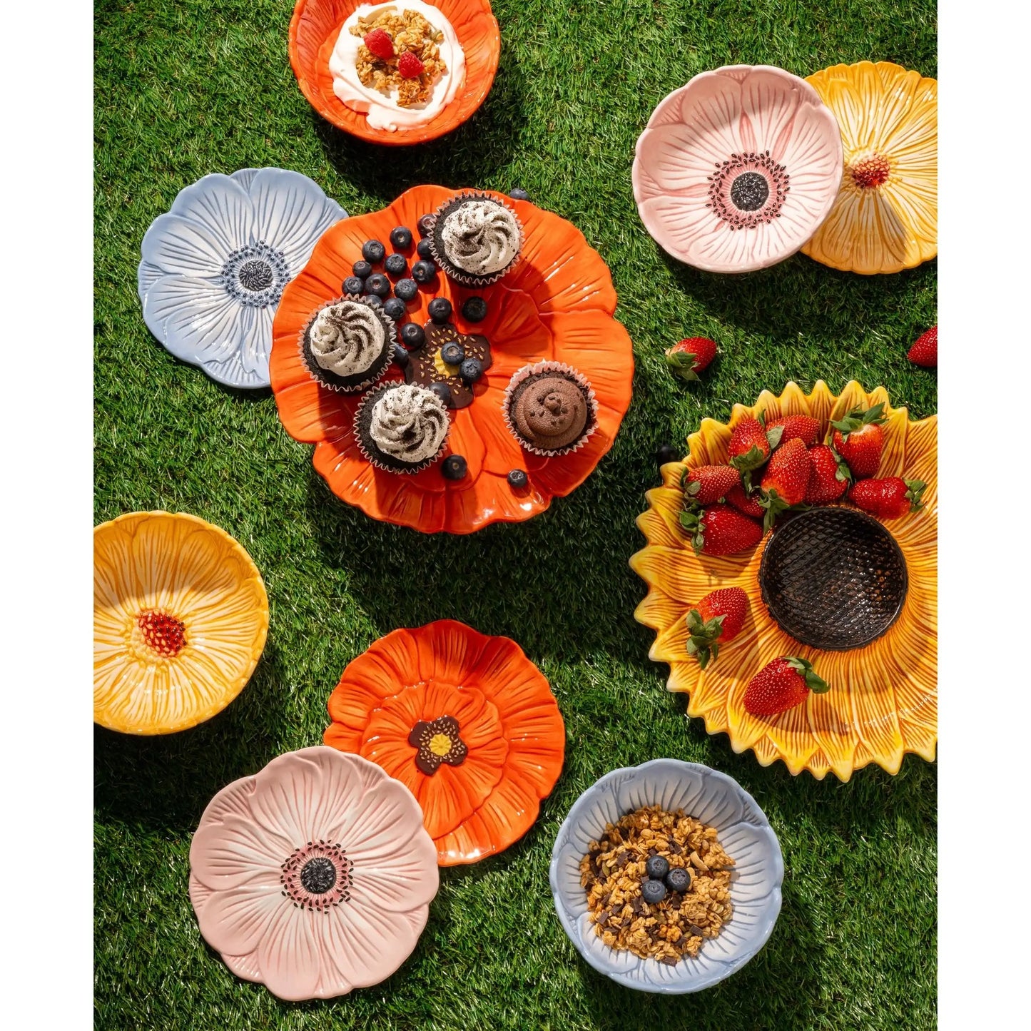 Pink Poppy Flower Cereal Bowl