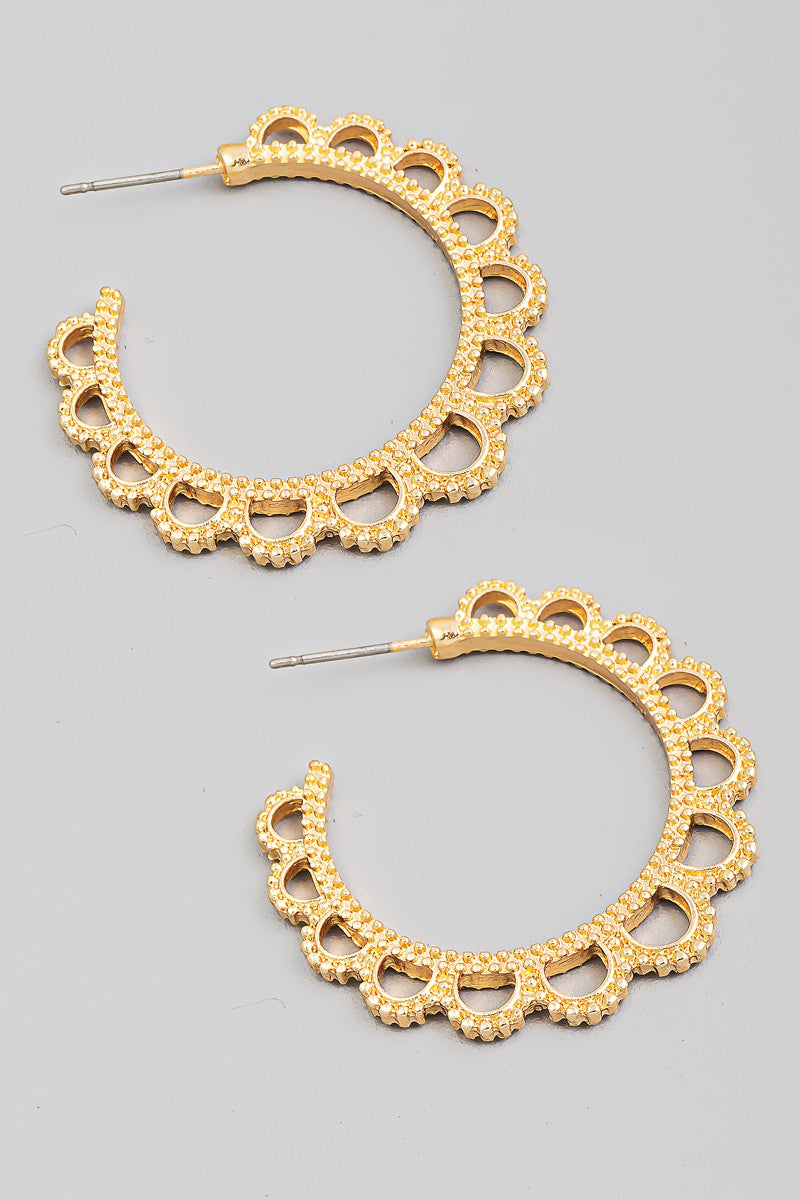 Floral Cutout Hoop Earrings