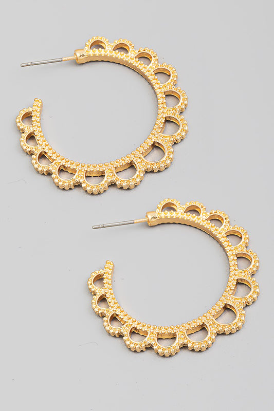 Floral Cutout Hoop Earrings