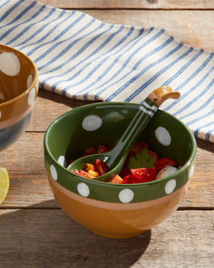 Green Dot Salsa Bowl Set
