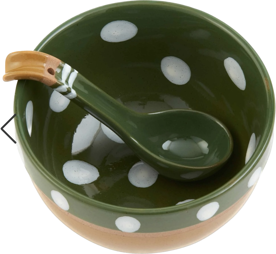 Green Dot Salsa Bowl Set