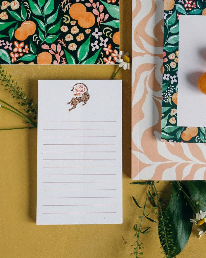 "I Do What I Want" Cheetah Notepad