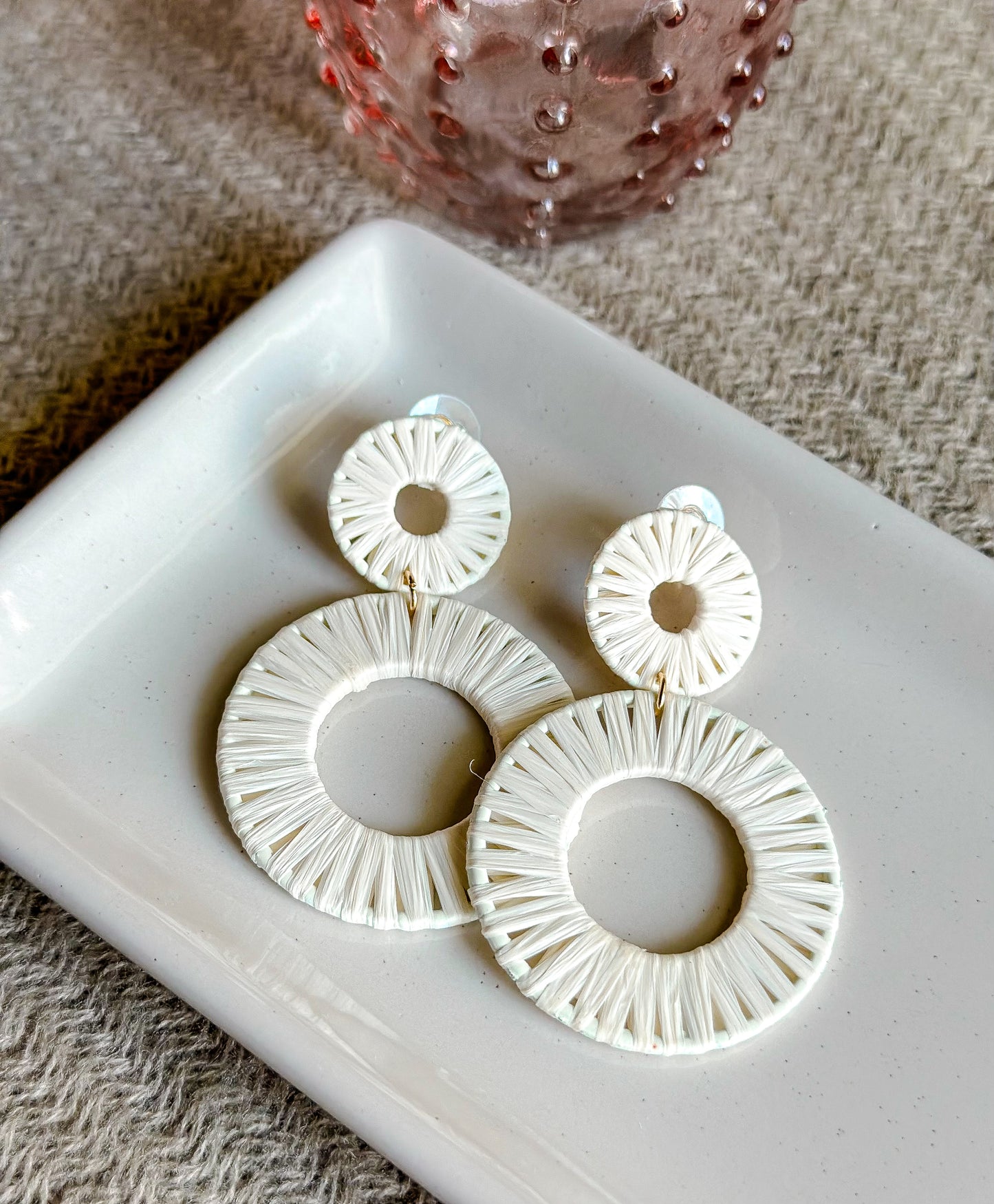 Calypso Raffia Circle Earrings