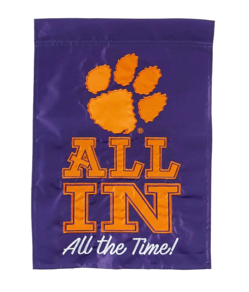 Clemson All In Garden Flag