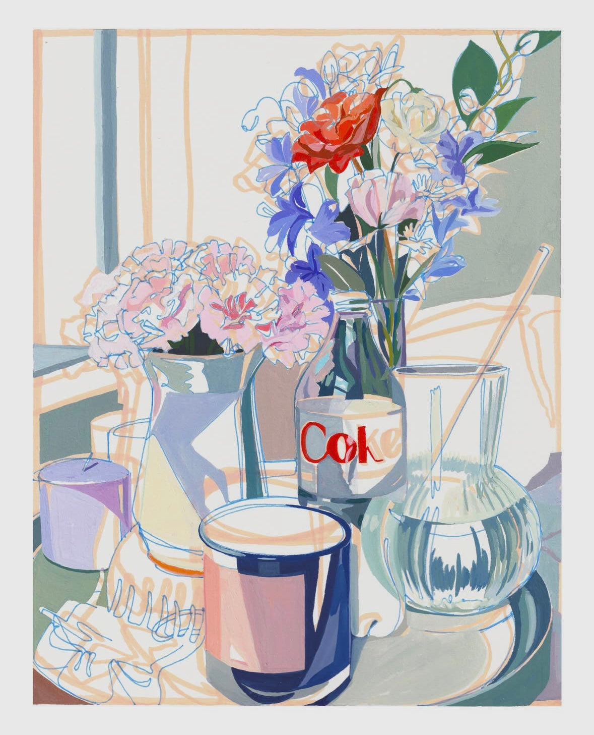 "Diet Coke" Roses and Carnation Signed Archival Giclee Print 11" x 14"