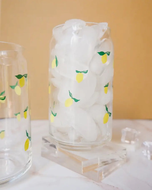 Little Lemons 16 oz Soda Can Beverage Drinking Glass Tumbler