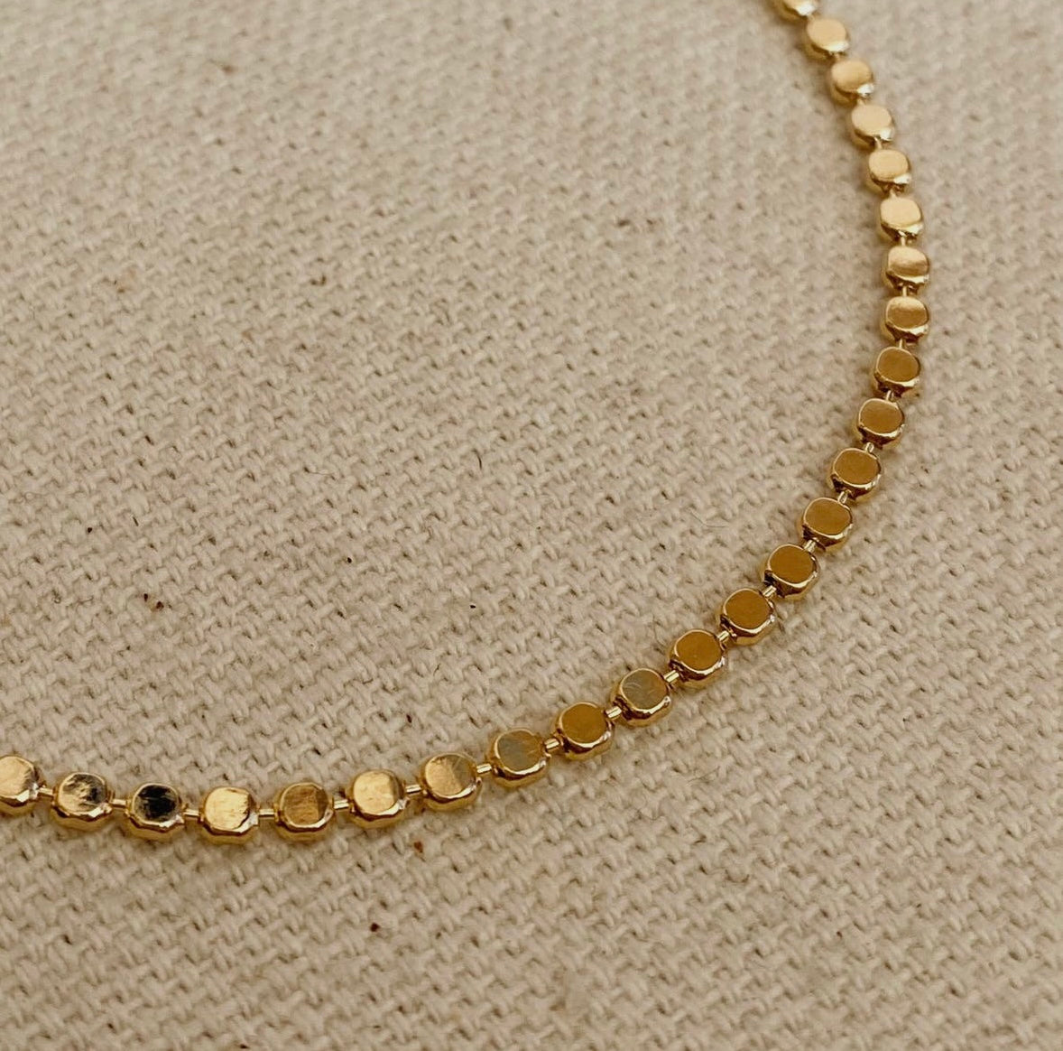 18k Gold Filled 2mm Flat Ball Bracelet