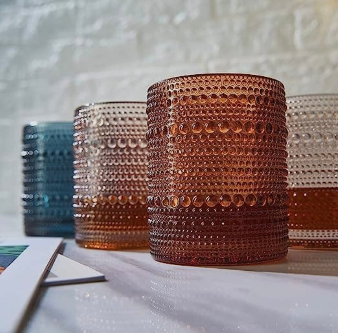 Hobnail Beaded Tumbler Drinking Glasses Set | 6 Set